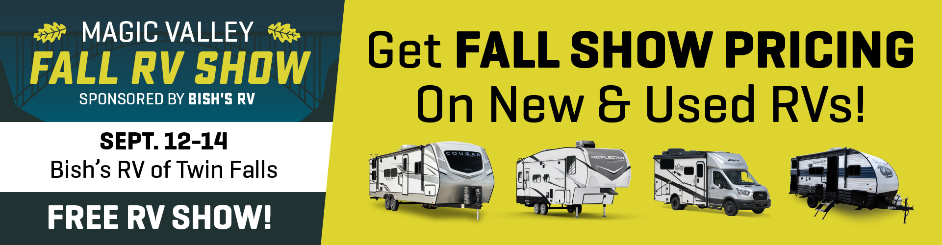 Magic Valley Fall RV Show  - Sept. 12-14 - Bish's RV of Twin Falls